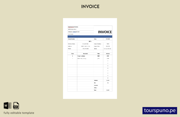 lista para imprimir plantilla de factura de servicios informáticos